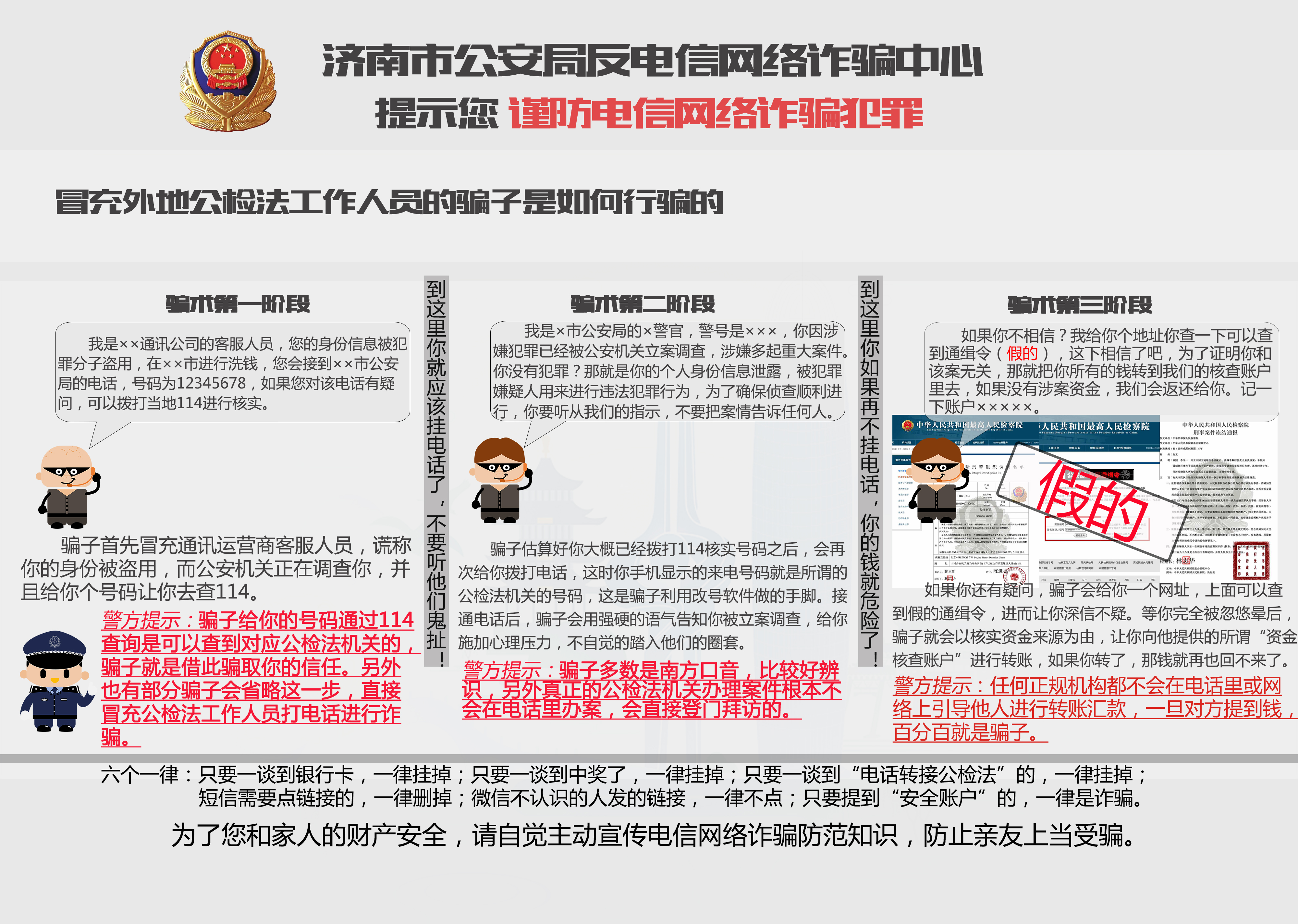 冒充外地公检法工作人员的骗子是如何行骗的。